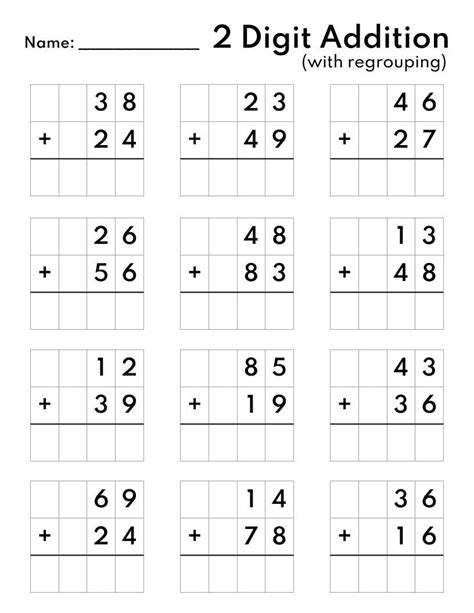 two digit addition worksheets pdf.